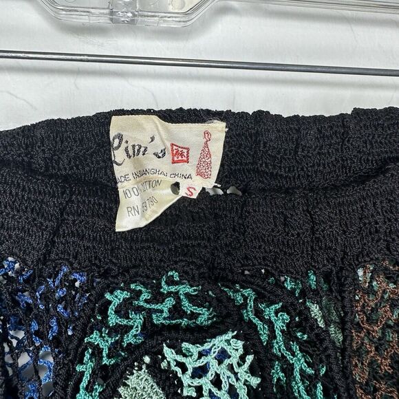 Lim’s Vintage 1980’s Hand Crocheted Floral Abstract Cotton Skirt Small - Picture 2 of 5